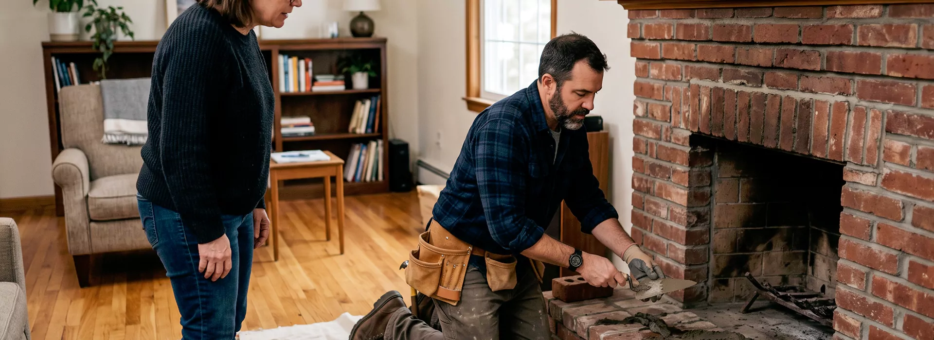 Brick Fireplace Repair in Lynwood