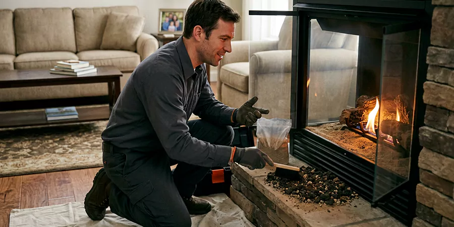 Sand and Embers for Gas Fireplace Lynwood